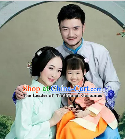 Minguo Period Chinese Costume Ancient China Costumes Han Fu Dress Wear Outfits Suits Clothing for Men Women Kids