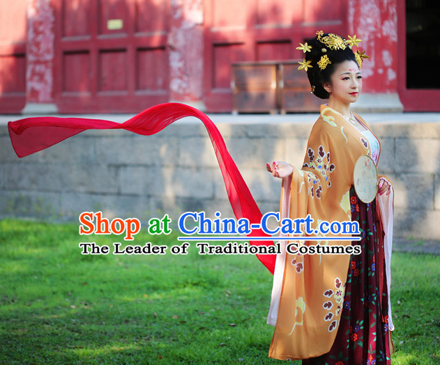 Asian Fashion Chinese Ancient Tang Dynasty Lady Clothes Costume China online Shopping Traditional Costumes Dress Wholesale Culture Clothing and Hair Accessories for Women