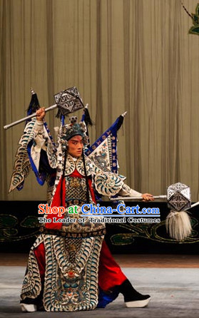 Chinese Beijing Opera Armor Costumes and Headwear for Men