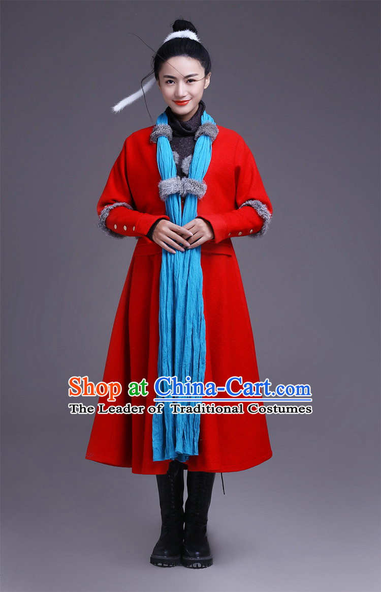 Traditional Chinese Mandarin Dress Garment and Hair Jewelry Complete Set