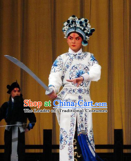 Chinese Opera Costumes Beijing Opera Costume Peking Stage Wu Sheng Knight Dress Dragon Robe Complete Set for Men