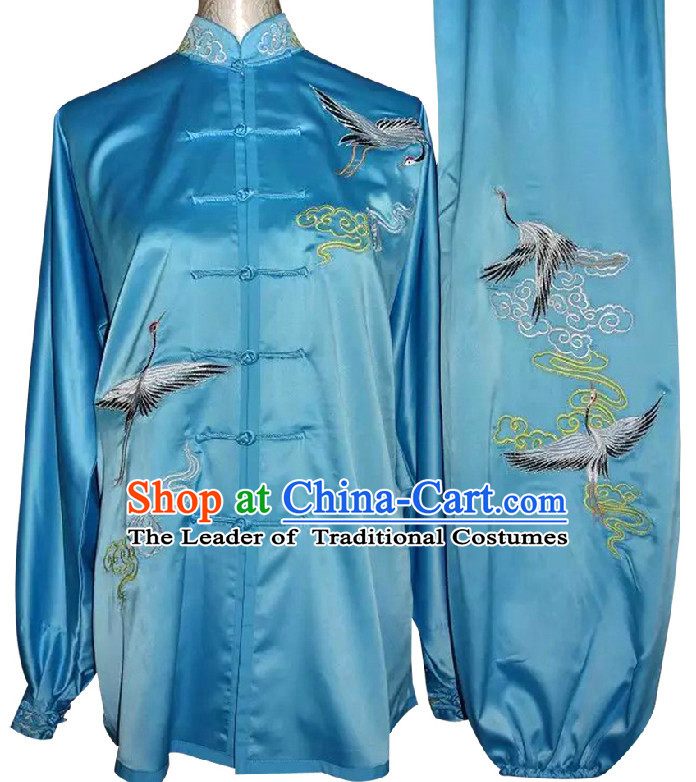 Top Auspicious Cranes Kung Fu Martial Arts Taekwondo Karate Uniform Suppliers Clothing Dress Costumes Clothes for Adults and Kids