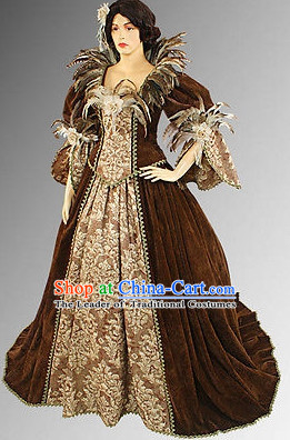 Traditional Medieval Costume Renaissance Costumes Historic Empress Queen Princess Clothing Complete Set for Women