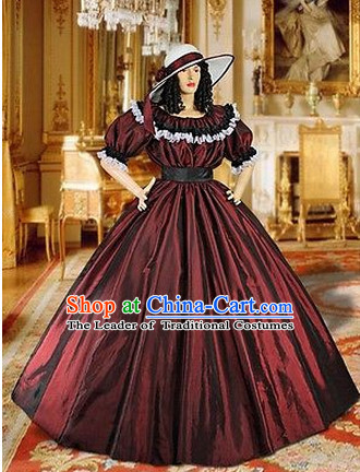 Classic Renaissance Costumes Medieval Costume Historic Queen Victoria Clothing Complete Set for Women