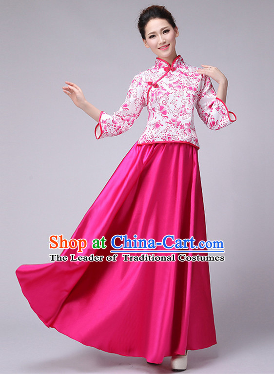Classic Chinese Minguo Style Musician Uniform Singing Choir Outfits Dancing Costume Stage Opening Dance Costume Parade Dancewear Complete Set