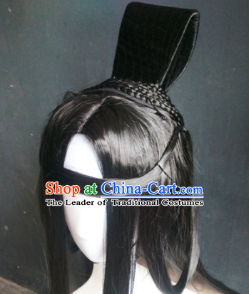Ancient Chinese Male Wigs Toupee Wigs Human Hair Wig Hair Extensions Sisters Weave Cosplay Wigs Lace