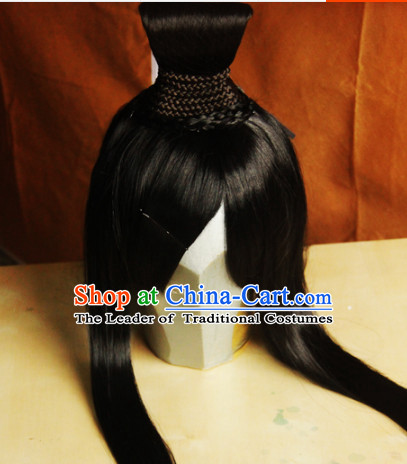 Ancient Chinese Male Wigs Toupee Wigs Human Hair Wigs Hair Extensions Sisters Weave Cosplay Wigs Lace Hair Pieces and Accessories for Men