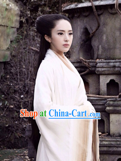 Ancient Chinese Pure White Hanfu Clothes for Women