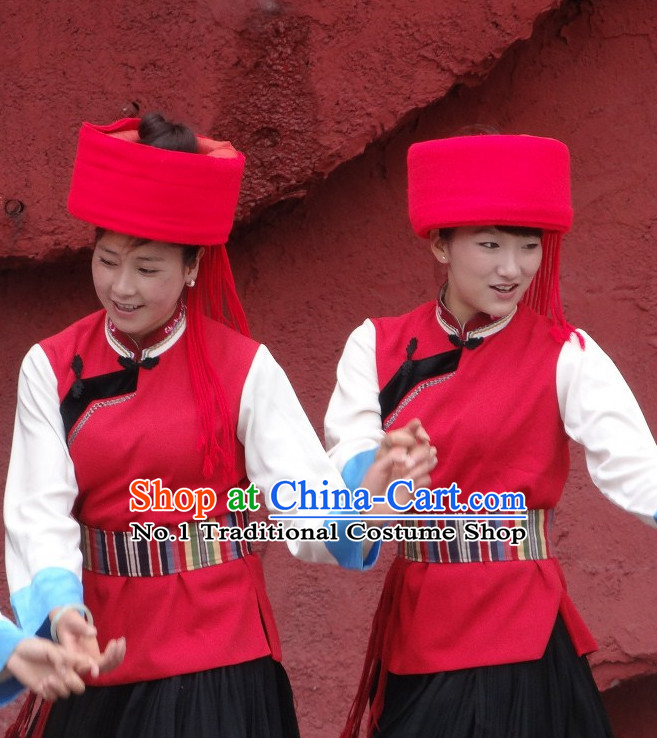 Chinese Yunnan Ethnic Women's Clothes and Hat
