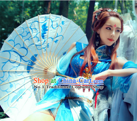 China Sexy Blue Costumes Complete Set