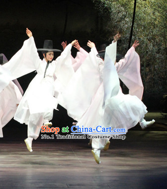 Pure White Korean Classical Dance Costumes for Men