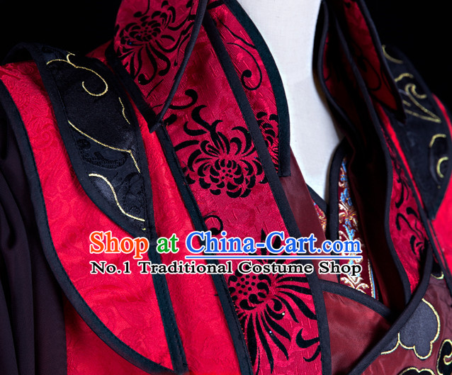 Chinese Red General Hanfu Cosplay Costumes Complete Set