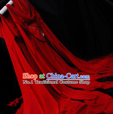 Chinese Red Hanfu with Long Tail