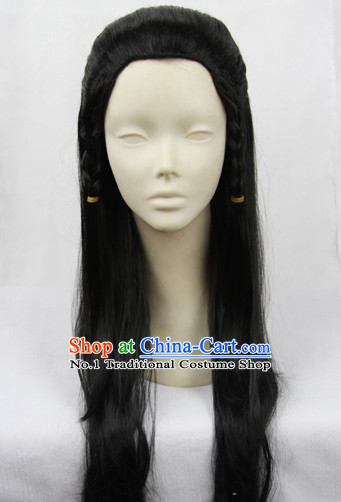 Chinese Guzhuang Black Colour Hair Wigs