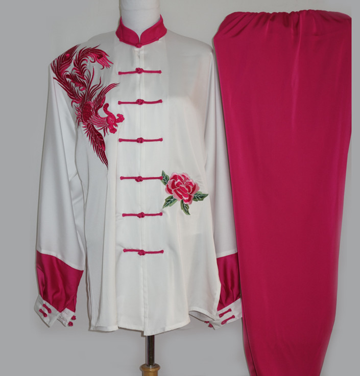 Top Embroidered Phoenix Kung Fu Pants and Blouse Complete Set for Women