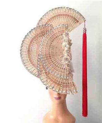 Profesional Stage Performance Fans Shape Hat