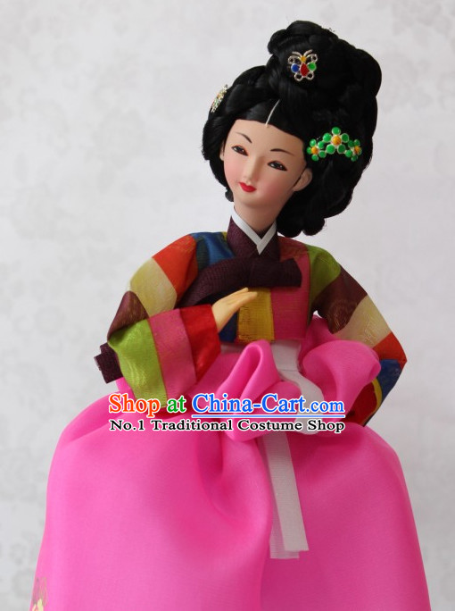 Korean Traditional Hanbok Character Silk Figurine