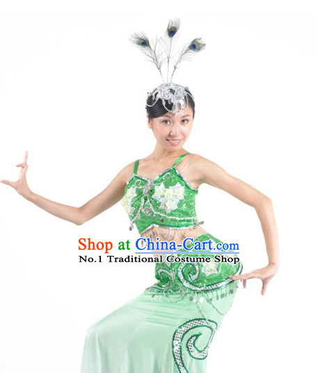 China Shop Chinese Peacock Dancing Costumes Girls Dancewear for Women