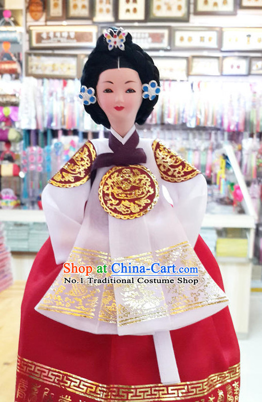 Korean Traditional Empress Silk Figurine Decorative Arts