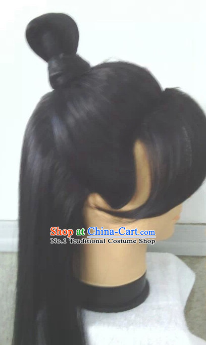 China Traditional Long Black Wig