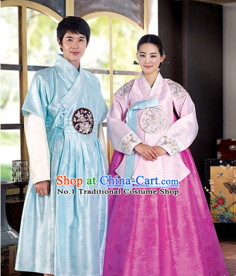 Korean Brides and Bridegrooms Wedding Dresses Complete Set for Men and Women
