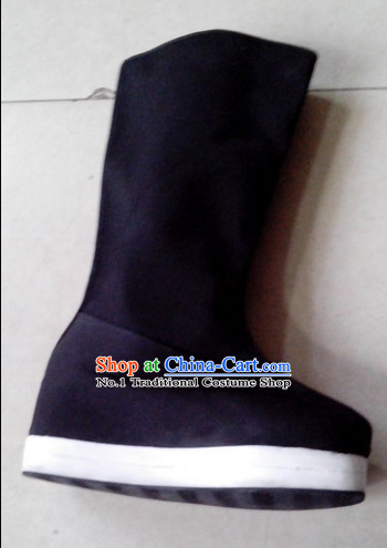 Handmade Asian China Stage Performance Thick Sole Traditional Black Boots online