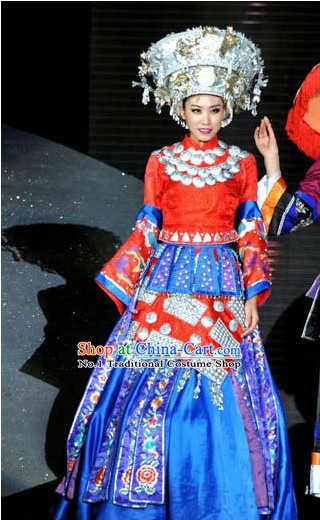 Oriental Clothing Chinese Traditional Miao Clothing for Sale Ethnic Plus Size Clothes and Hat online