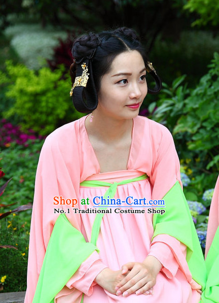 Asian Chinese Traditional Pink Palace Lady Hanfu Clothes