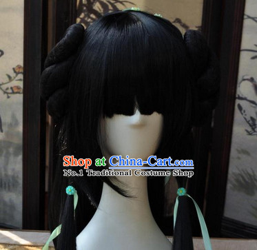 Asian Traditional Chinese Wigs Cosplay Wigs Ancient Costume Wigs Hair Pieces for Girls
