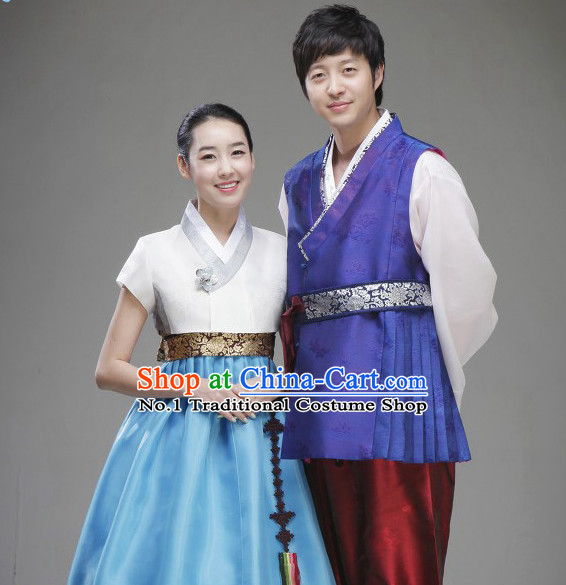 Korean Traditional Wedding Dress Complete Set for Brides and Bridegrooms