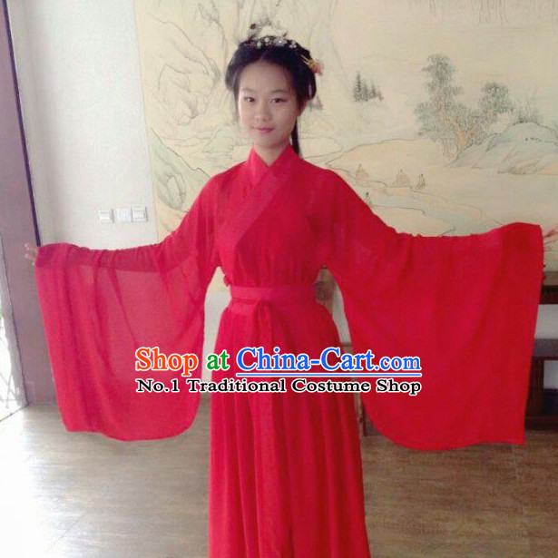 Lucky Red Chinese Han Clothing Free Delivery Worldwide