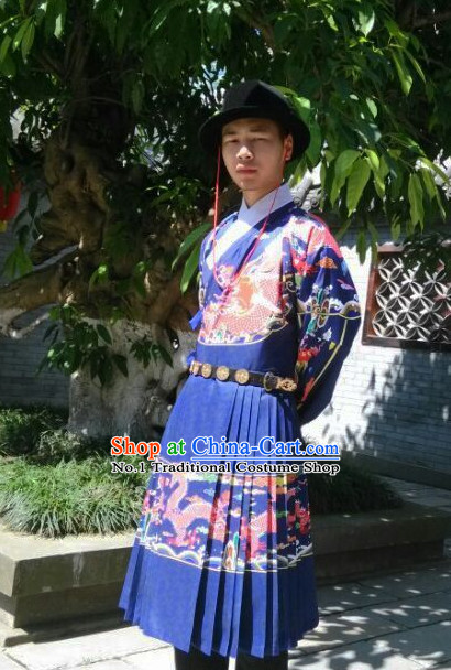 Traditional Chinese Ming Dynasty Dragon Robe Hanzhuang Han Clothing for Men Free Delivery Worldwide