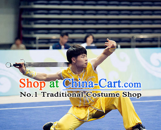 Top Embroidered Kung Fu Costume Martial Arts Broadswords Combat Costumes Kickboxing Equipment Krav Maga Macho Apparel Karate Clothes Complete Set for Men