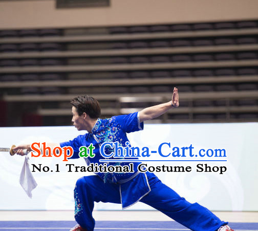 Top Dragon Embroidery Kung Fu Broadsword Uniforms Martial Arts Training Uniform Gongfu Clothing Wing Chun Costume Shaolin Clothes Karate Suit for Men
