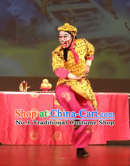 Chinese Stage Performance Monkey King Costumes and Hat Complete Set