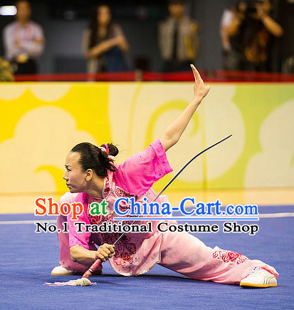 Top Chinese Kung Fu Sword Uniforms Martial Arts Competition Costumes for Women