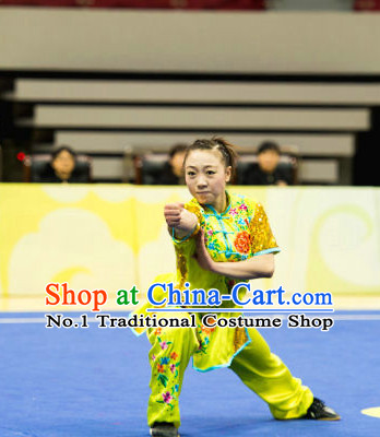 Top Chinese Martial Arts Competition Uniform Kung Fu Suit Mantis Boxing Monkey Fist Gongfu Costumes Complete Set for Women