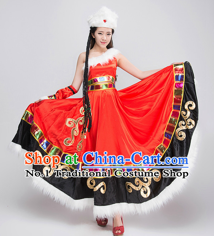 Traditional Chinese Mongolian Clothing Complete Set for Women