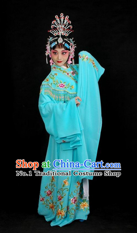 Chinese Traditional Dresses Theatrical Costumes Ancient Chinese Hanfu Hua Tan Fairy Costumes and Hair Accessories
