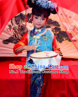 Traditional Chinese Princess Costumes and Hat for Kids