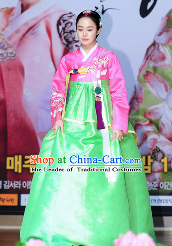 Ancient Korean Young Queen Hanbok and Decorations