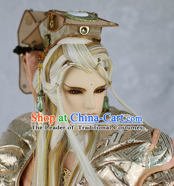 Chinese Ancient Prince Hairstyles Hair Extensions Wigs Hair Lace Front Wigs Pieces Hair Accessories Set