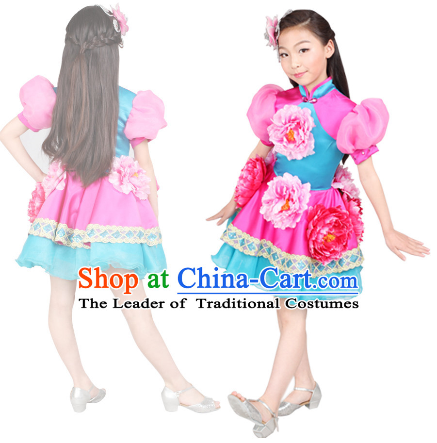 Chinese Folk Stage Dance Costume Competition Dance Costumes for Kids