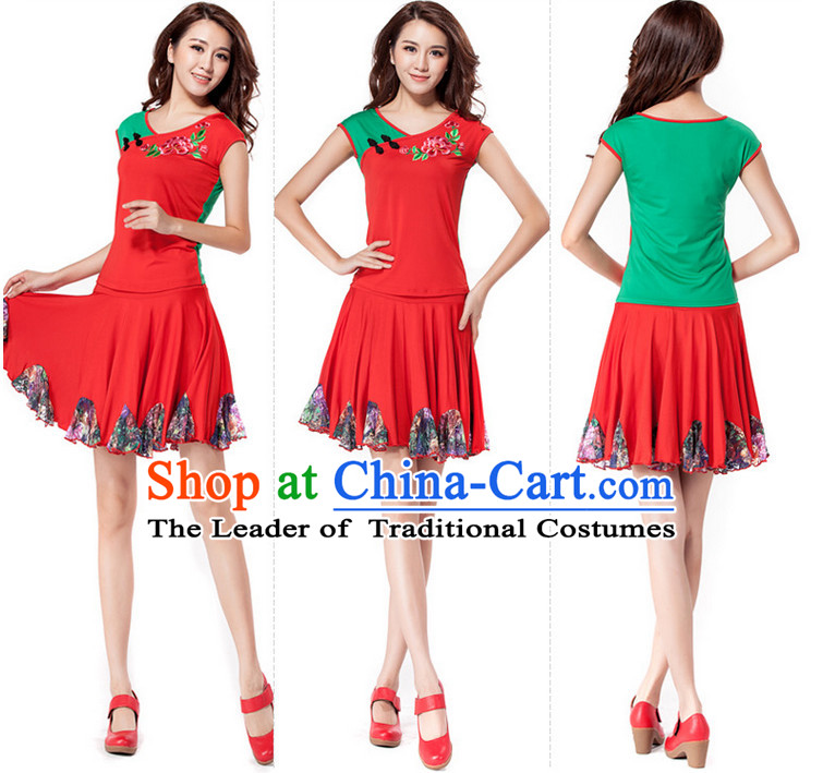 Red Chinese Style Parade Dance Costume Ideas Dancewear Supply Dance Wear Dance Clothes Suit