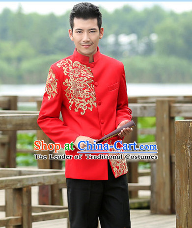 Chinese Traditional Wedding Blouse and Pants for Bridegroom