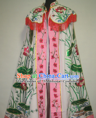 Chinese Opera Lotus Embroidered Mantle for Women