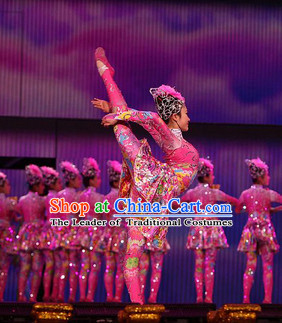 Chinese Stage Performance Dancing Costume and Head Wear for Women