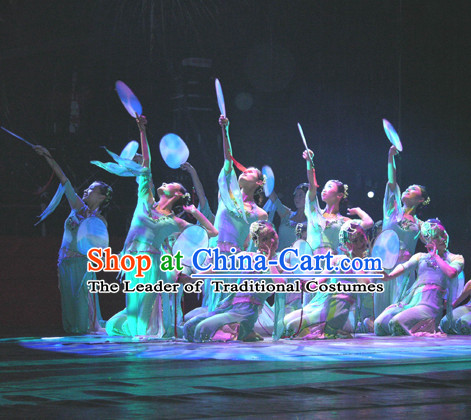 Rain Flower Dance Costume Yu Zhong Hua Beijing Dance Academy Version and Hair Accessories Complete Set