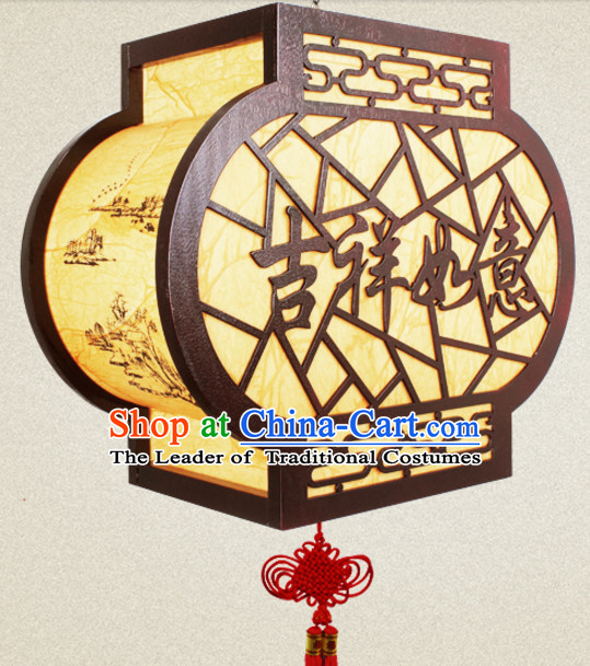 Chinese New Year Ancient Handmade Natural Wood Palace Lantern