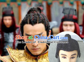 Chinese Ancient Swordsmen Male Hairstyle Long Black Wigs